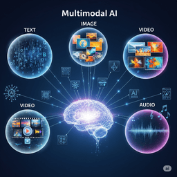 Multimodal AI connecting text, image, and audio