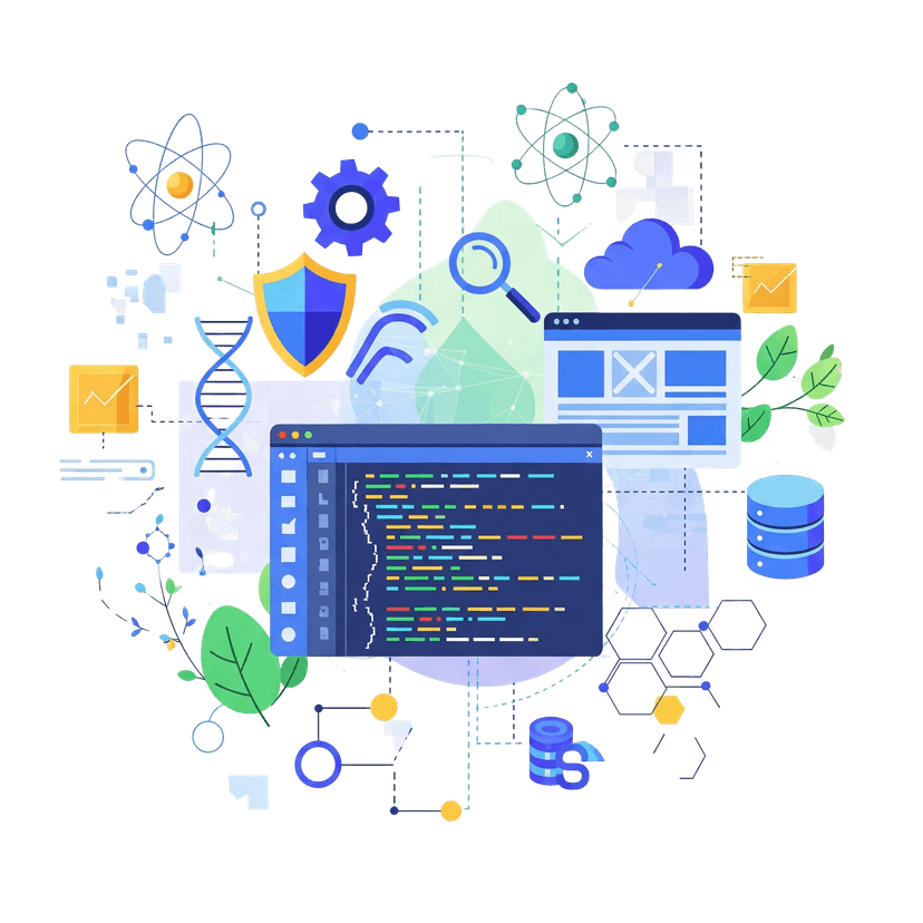 Web development tech illustration